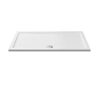 Balterley 1400 x 760 mm Rectangular Shower Tray, Slimline Shower Trays, Durable Stone Resin Base Trays for Bathroom Enclosure Cubicle, Lightweight Rectangular Tray for Wetroom Showers (White)