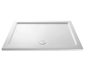 Balterley 1500 x 760 mm Rectangular Shower Tray, Slimline Shower Trays, Durable Stone Resin Base Trays for Bathroom Enclosure Cubicle, Central Waste Rectangular Tray for Wetroom Showers (White)