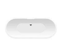 Balterley 1555 x 750mm Oval Shower Bath, Double Ended Gloss White Soaking Shower Bath, Acrylic Baths for Bathrooms, Round End, Freestanding Bathtub, Soaking Bathtub (White)