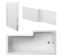 Balterley 1600mm Left-Hand Square Shower Bath And Panel Set