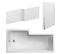 Balterley 1600mm Right-Hand Square Shower Bath And Panel Set