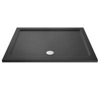 Balterley 1600 x 760 mm Rectangular Shower Tray, Slimline Shower Trays, Durable Stone Resin Base Trays for Bathroom Enclosure Cubicle, Central Waste Rectangular Tray for Wetroom Showers (Slate Grey)
