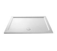 Balterley 1600 x 800 mm Rectangular Shower Tray, Slimline Shower Trays, Durable Stone Resin Base Trays for Bathroom Enclosure Cubicle, Lightweight Rectangular Tray for Wetroom Showers (White)