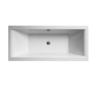 Balterley 1700 x 700mm Square Shower Bath, Straight Double Ended Gloss White Soaking Shower Bath, Acrylic Baths for Bathrooms, Straight Square, Adjustable Leg Set, Soaking Bathtub (White)