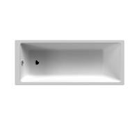 Balterley 1700 x 700mm Square Shower Bath, Straight Single Ended Gloss White Soaking Shower Bath, Acrylic Baths for Bathrooms, Thin Edge Square, Adjustable Leg Set, Soaking Bathtub (White)