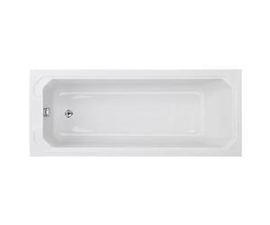 Balterley 1700 x 700mm Traditional Square Shower Bath with Legs, Straight Single Ended Straight Gloss White Soaking Shower Bath, Acrylic Baths for Bathrooms, Adjustable Leg Set (White)