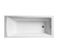 Balterley 1700 x 750mm Square Shower Bath with Leg Set, Straight Single Ended Gloss White Soaking Shower Bath, Acrylic Baths for Bathrooms, Straight Square Soaking Bathtub, Adjustable Leg Set (White)
