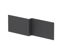 Balterley 1700mm Chartley L Shape Square Front Bath Panel - Textured Woodgrain Graphite Grey