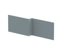 1700mm Edge/Power L Shape Square Front Bath Panel - Matt Coastal Grey
