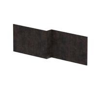 1700mm Edge/Power L Shape Square Front Bath Panel - Textured Matt Metallic Slate