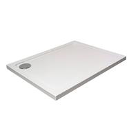 Balterley 1800 x 800 mm Rectangular Shower Tray, Slimline Shower Trays, Durable Stone Resin Base Trays for Bathroom Enclosure Cubicle, Corner Waste Rectangular Tray for Wetroom Showers (White)