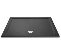 Balterley 1800 x 800 mm Rectangular Shower Tray, Slimline Shower Trays, Durable Stone Resin Base Trays for Bathroom Enclosure Cubicle, Central Waste Rectangular Tray for Wetroom Showers (Slate Grey)