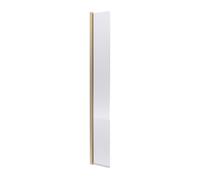 Balterley Wetroom Shower Return Screen, Fluted Glass Shower Screen for Wet Room and Bathroom, 8mm Toughened Safety Glass Screens, Reversible Wetroom Screens - 322 x 1850mm (Brushed Brass)