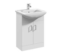 Balterley 2 Door Vanity Basin Unit with Square Basin Gloss White 550mm Balterley White