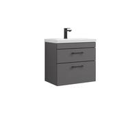 Balterley 2 Drawer Bathroom Wall Hung Vanity Basin Unit 600mm in Grey Balterley Grey