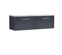 Balterley 2 Drawer Wall Hung Vanity Unit Grey Laminate Worktop, 1200mm Balterley Grey