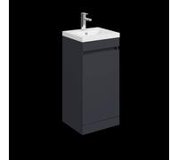 Balterley 400mm Floor Standing 1 Door Compact Unit With Polymarble Basin - Dark Grey