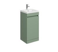 Balterley 400mm Floor Standing 1 Door Compact Unit with Polymarble Basin - Green
