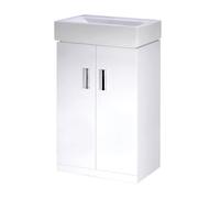 Balterley 450mm 2 Door Cloakroom Vanity Basin Unit in Stylish Gloss White Finish Balterley White