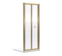 Ruwa 4mm Toughened Safety Glass Bi-Fold Shower Door - 1900 x 800mm - Brushed Brass - Balterley