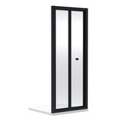Ruwa 4mm Toughened Safety Glass Bi-Fold Shower Door - 1900 x 800mm - Matt Black - Balterley