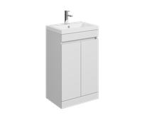 Balterley 500mm Floor Standing 2 Door Compact Unit with Polymarble Basin - White