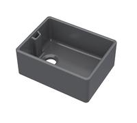 Fireclay Kitchen 1 Bowl Belfast Sink 595 x 455 x 254mm Soft Black Balterley Grey One Size