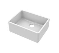 Balterley 595mm Butler White Kitchen Sink, Single Bowl Durable Butler Fireclay Ceramic Kitchen Sink Bowl, Large Ceramic Apron Front Farmhouse Sinks - 595 x 450 x 220mm (White)