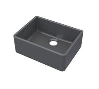 Balterley 595mm Butler Kitchen Sink, Single Bowl Durable Butler Fireclay Ceramic Kitchen Sink Bowl, Large Ceramic Apron Front Farmhouse Sinks - 595 x 450 x 220mm (Soft Black)