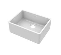 Balterley 595mm Butler White Kitchen Sink, Single Bowl with Overflow Hole, Durable Butler Fireclay Ceramic Kitchen Sink Bowl, Large Ceramic Apron Front Farmhouse Sinks - 595 x 450 x 220mm (White)