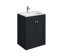 Balterley 600mm Floor Standing 2 Door Unit & Stone Basin 1 Tap Hole - Satin Dark Grey