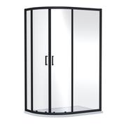 6mm Glass Offset Quadrant Shower Enclosure 1900 x 1200 x 800mm Black Balterley Black One Size
