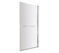 Balterley 790 x 1435mm Bath Shower Screen, Rectangular Shower Screens for Baths, 6mm Chrome Toughened Safety Bath Door Screen with Towel Rail, 180° Pivot Reversible Door Screens for Baths (Chrome)