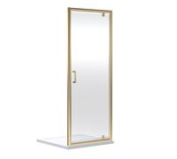 6mm Glass Reversible Pivot Shower Door 1900 x 900mm Brushed Brass Balterley Bronze One Size