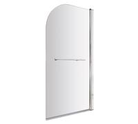 Balterley 790 x 1430mm Bath Shower Screen, Round Corner Shower Screens for Baths with Towel Rail, 6mm Toughened Safety Bath Door Screen, 180° Pivot Reversible Door Screens for Straight Baths (Chrome)