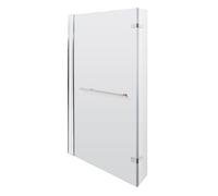Balterley 6mm Safety Glass Reversible LShaped Bath Fixed Screen Hinged Return in Silver Balterley Silver