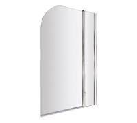 Balterley 6mm Safety Glass Reversible Shower Bath Screen & Fixed Panel - Chrome in Silver Balterley Silver