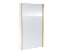 Balterley 795 x 1490mm L-Shaped Bath Shower Screen, Shower Screens for Baths with Fixed Return Panel, 6mm Toughened Safety Bath Door Screen, 180° Pivot Reversible Door Screens (Brushed Brass)