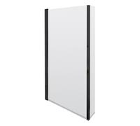 Balterley 795 x 1490mm L-Shaped Bath Shower Screen, Shower Screens for Baths with Fixed Return Panel, 6mm Toughened Safety Bath Door Screen, 180° Pivot Reversible Door Screens (Black)