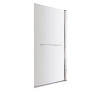 Balterley 790 x 1435mm Bath Shower Screen, Rectangular Shower Screens for Baths, 6mm Chrome Toughened Safety Bath Door Screen with Towel Rail, 180° Pivot Reversible Door Screens for Baths (Chrome)