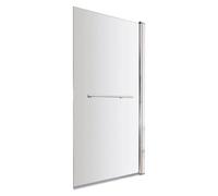 Balterley 790 x 1435mm Bath Shower Screen, Rectangular Shower Screens for Baths, 6mm Chrome Toughened Safety Bath Door Screen with Towel Rail, 180° Pivot Reversible Door Screens for Baths (Chrome)