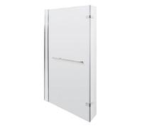 Balterley 815 x 1400mm L-Shaped Bath Shower Screen, Shower Screens for Baths with Towel Rail, 6mm Chrome Toughened Safety Bath Door Screen, Hinge Return Panel Reversible Door Screens (Chrome)