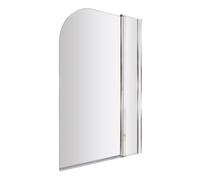 Balterley 998 x 1430mm Bath Shower Screen, Round Corner Shower Screens for Baths, 6mm Toughened Safety Bath Door Screen, 180° Pivot Double Panel Reversible Door Screens for Straight Baths (Chrome)