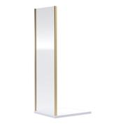 6mm Toughened Safety Glass Reversible Shower Side Panel - 700mm - Brushed Brass