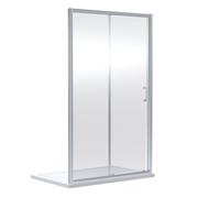 6mm Toughened Safety Glass Sliding Shower Door 1900 x 1000mm Chrome Balterley Silver One Size