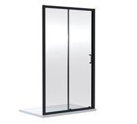 6mm Toughened Safety Glass Sliding Shower Door 1900 x 1200mm Black Balterley Black One Size