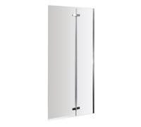 Balterley 760 x 1400mm Bath Shower Screen, Rectangular Shower Screens for Baths, 5mm Chrome Toughened Safety Bath Door Screen, Swing Out Centre Hinged Reversible Door Screens for Baths (Chrome)