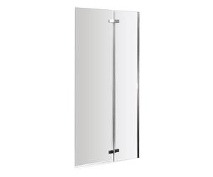 Balterley 760 x 1400mm Bath Shower Screen, Rectangular Shower Screens for Baths, 5mm Chrome Toughened Safety Bath Door Screen, Swing Out Centre Hinged Reversible Door Screens for Baths (Chrome)