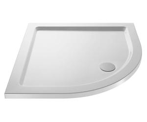 Balterley 760 x 760 mm Quadrant Shower Tray, Slimline Shower Trays, Durable Stone Resin Base Trays for Bathroom Enclosure Cubicle, Quadrant Shape Tray for Wetroom Showers (White)