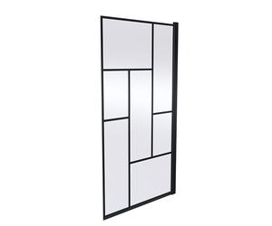 Balterley 790 x 1430mm Bath Shower Screen, Rectangular Block Framed Shower Screens for Baths, 6mm Toughened Safety Bath Door Screen, 180° Pivot Reversible Door Screens for Straight Baths (Black)